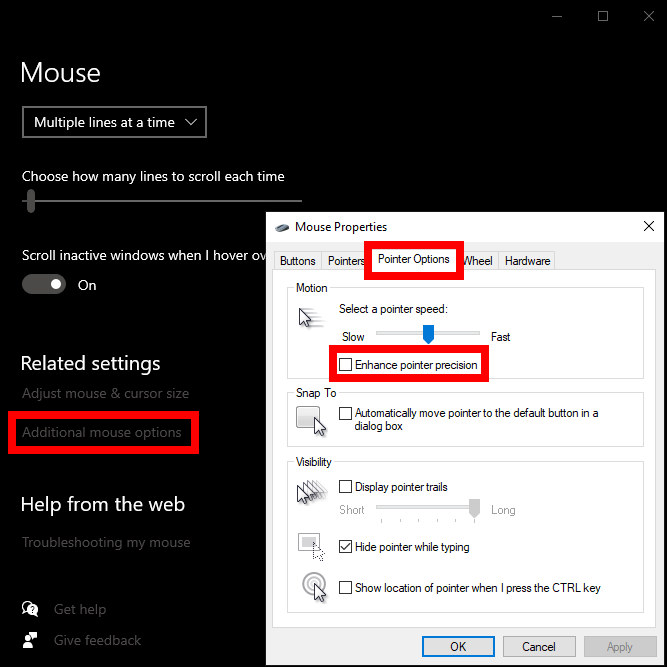Disable Mouse Acceleration in Windows